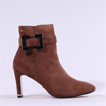 Una Healy Darlin Jewel Brooch Ankle Boot - Teddy
